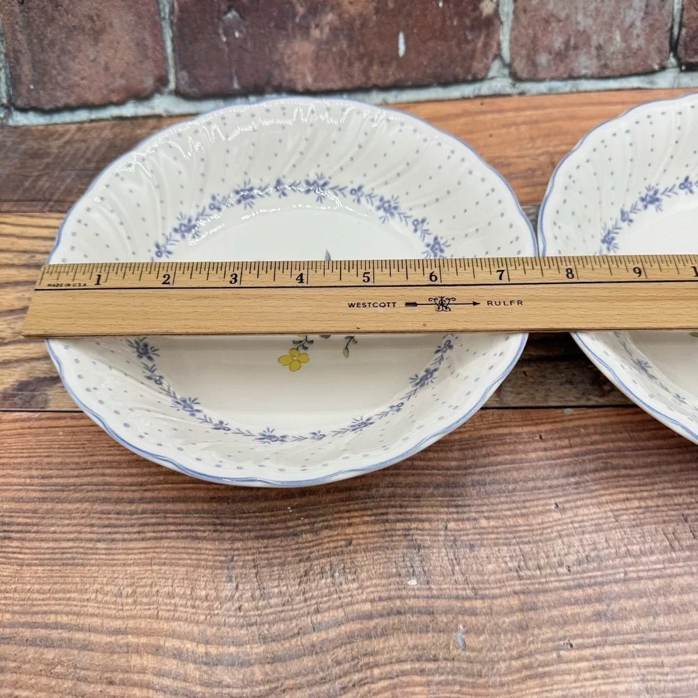 Nikko Blue Peony Soup Cereal Bowls Japan Set Of 2 Floral 1986 Blossomtime